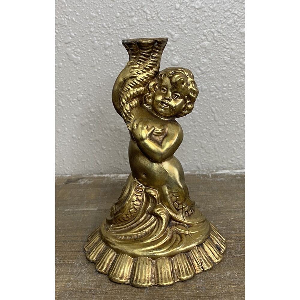 Unique Vintage Monarch‎ Gold Cherub Home Decor Bookshelf Desk Table Ornament